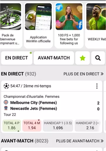 Résultats des paris en direct